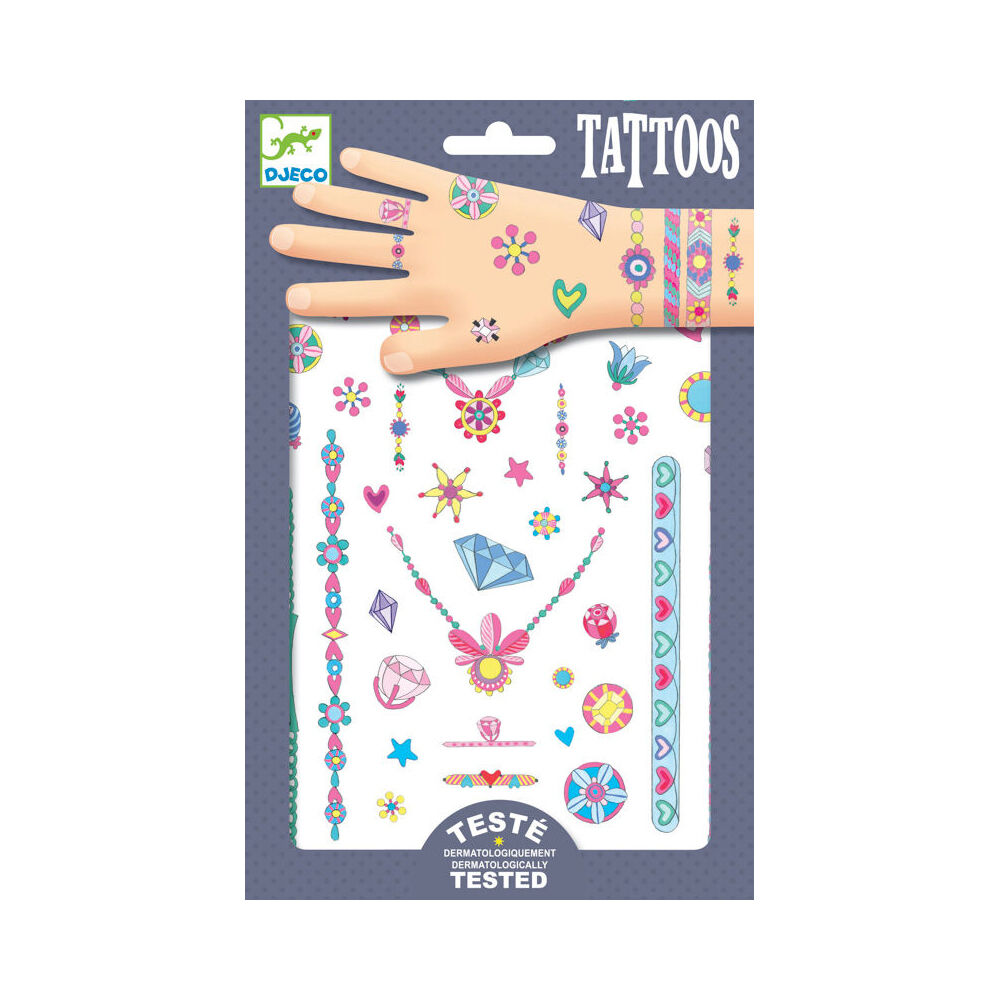 150pc Djeco Jenni's Jewels Temporary/Fake Tattoos Kids 3y+