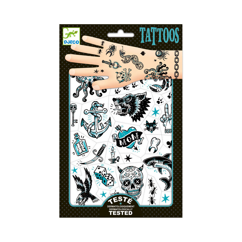 150pc Djeco Dark Side Temporary/Fake Tattoos Kids 3y+