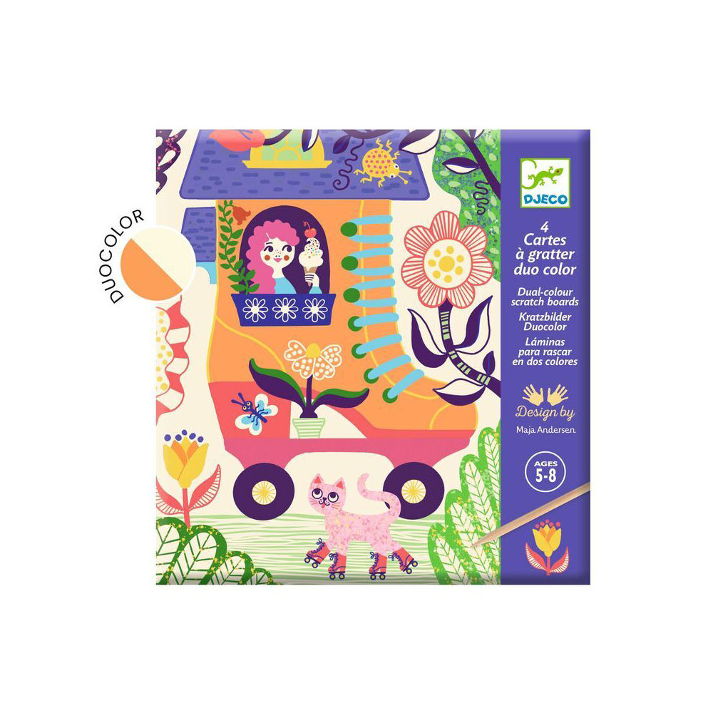 8pc Djeco Wacky Houses Scratch Cards w/ Stylus Activity Kit 5y+