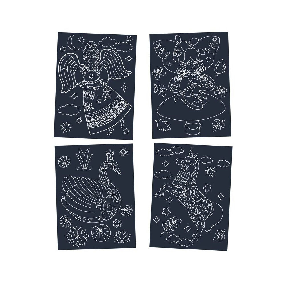 8pc Djeco Wonderful World Scratch Cards w/ Stylus Activity Kit 6y+