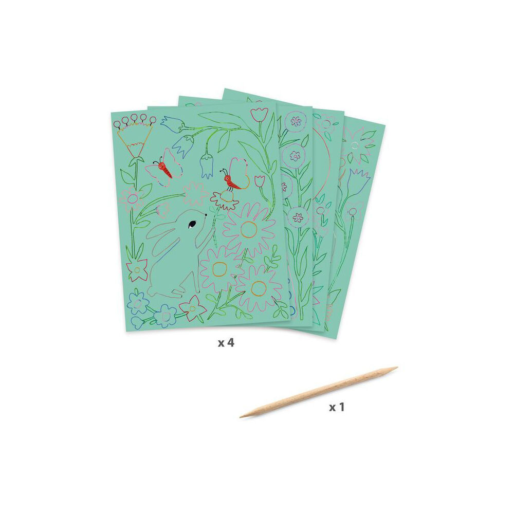 8pc Djeco Encounters Scratch Cards w/ Stylus Activity Kit 6y+