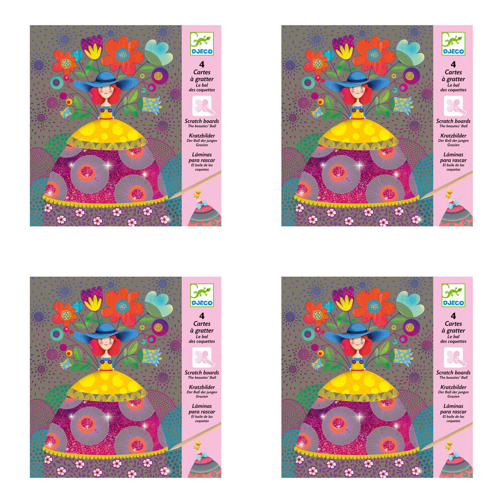 16pc Djeco The Beauties' Ball Scratch Cards w/ Stylus Activity Kit 6y+