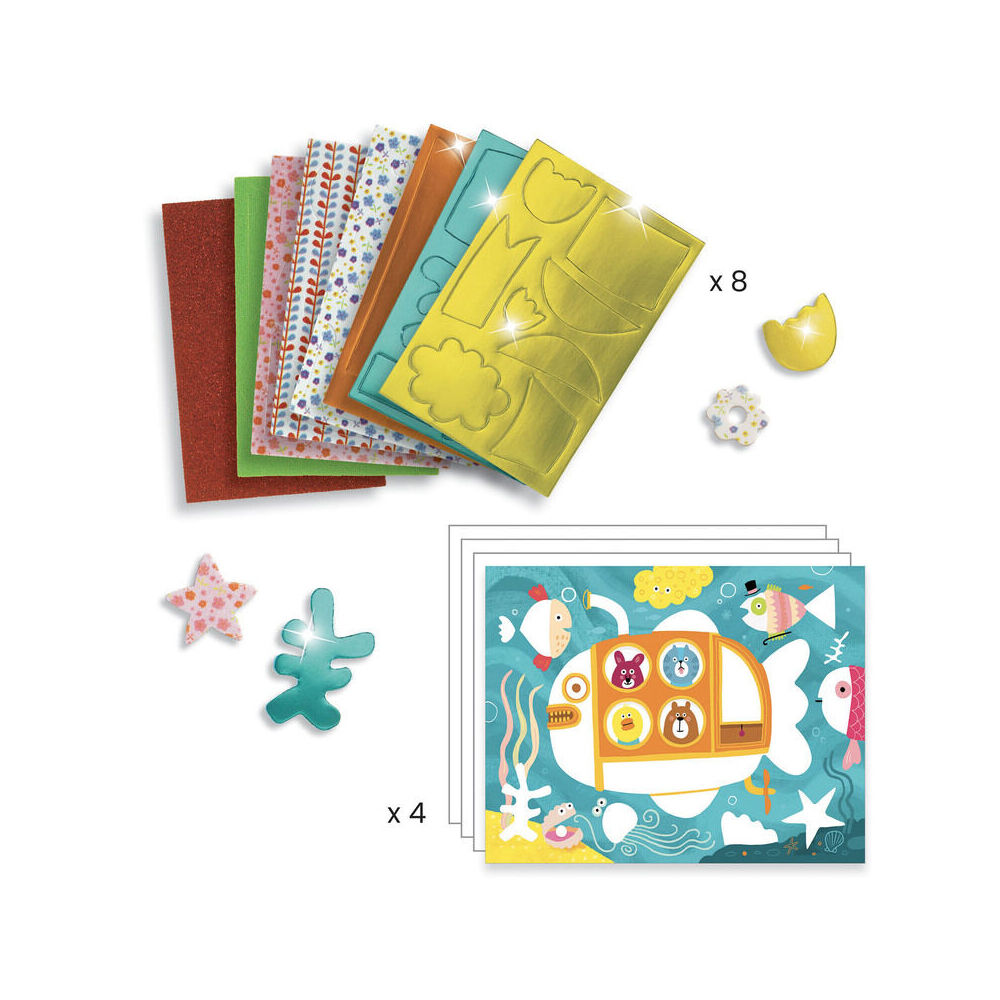 12pc Djeco Foam Fun Collage Activity Kit Set Kids 3y+