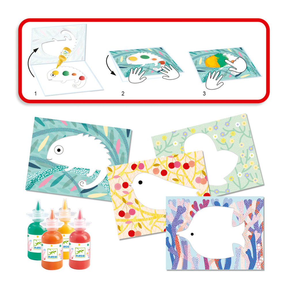Djeco Squirt & Spread Painting Set Kids Creatvie Art Book 18m+