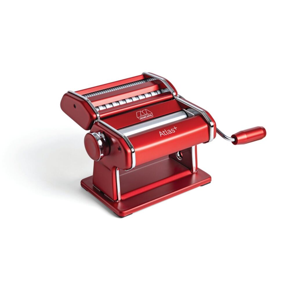 Marcato Atlas Plus Pasta Machine W/ 4 Pasta-Shape Settings Red