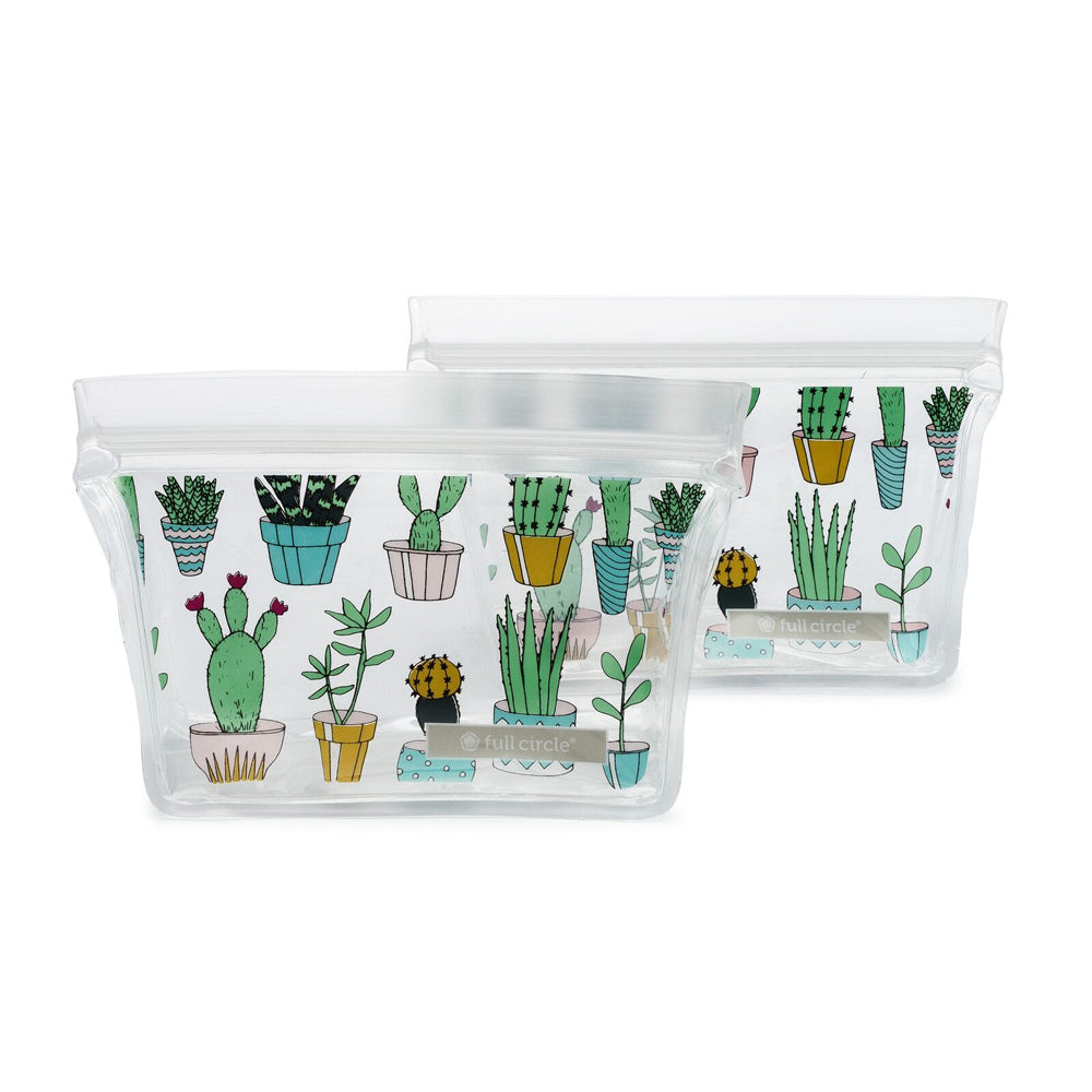 2PK 2PK Full Circle Ziptuck Cactus Reusable Snack Bag Set