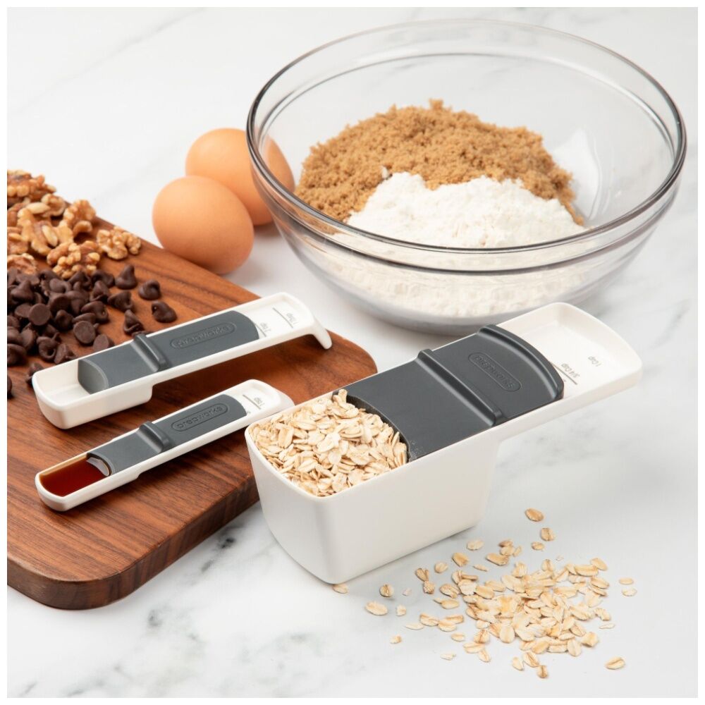 3pc Progressive Adjustable Measuring Spoons & Cup Set Cooking/Baking Tool