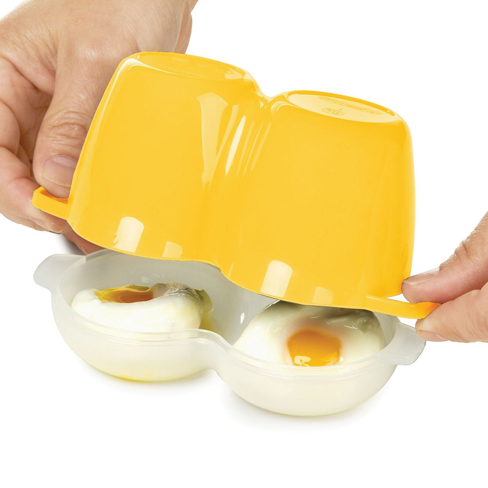 2PK Progressive Prep Solutions Microwave Poach Perfect 2-Egg Cooker - Yellow