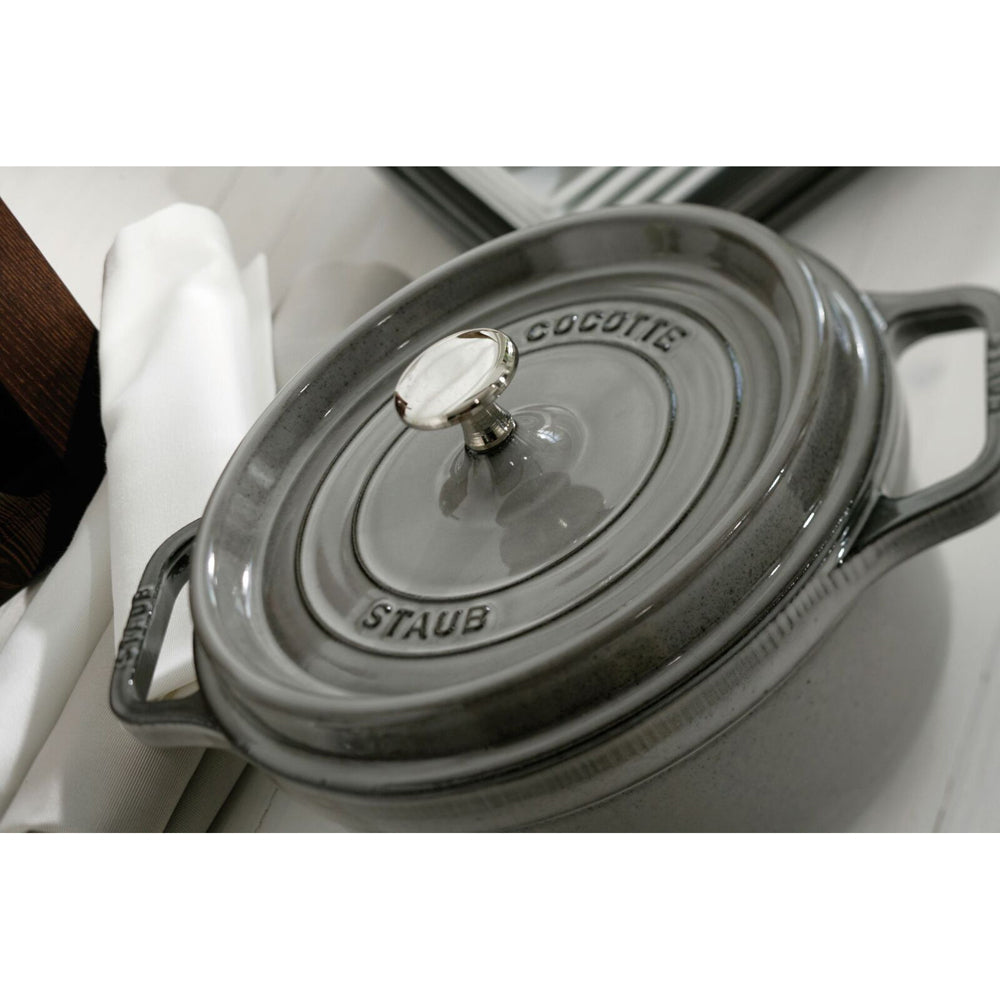 Staub 24cm/3.8L Cast Iron Round Cocotte Pot w/ Lid - Graphite