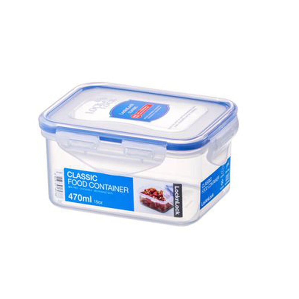 3PK LocknLock 470ml Airtight Classic Rectangle Food Container Short - Clear