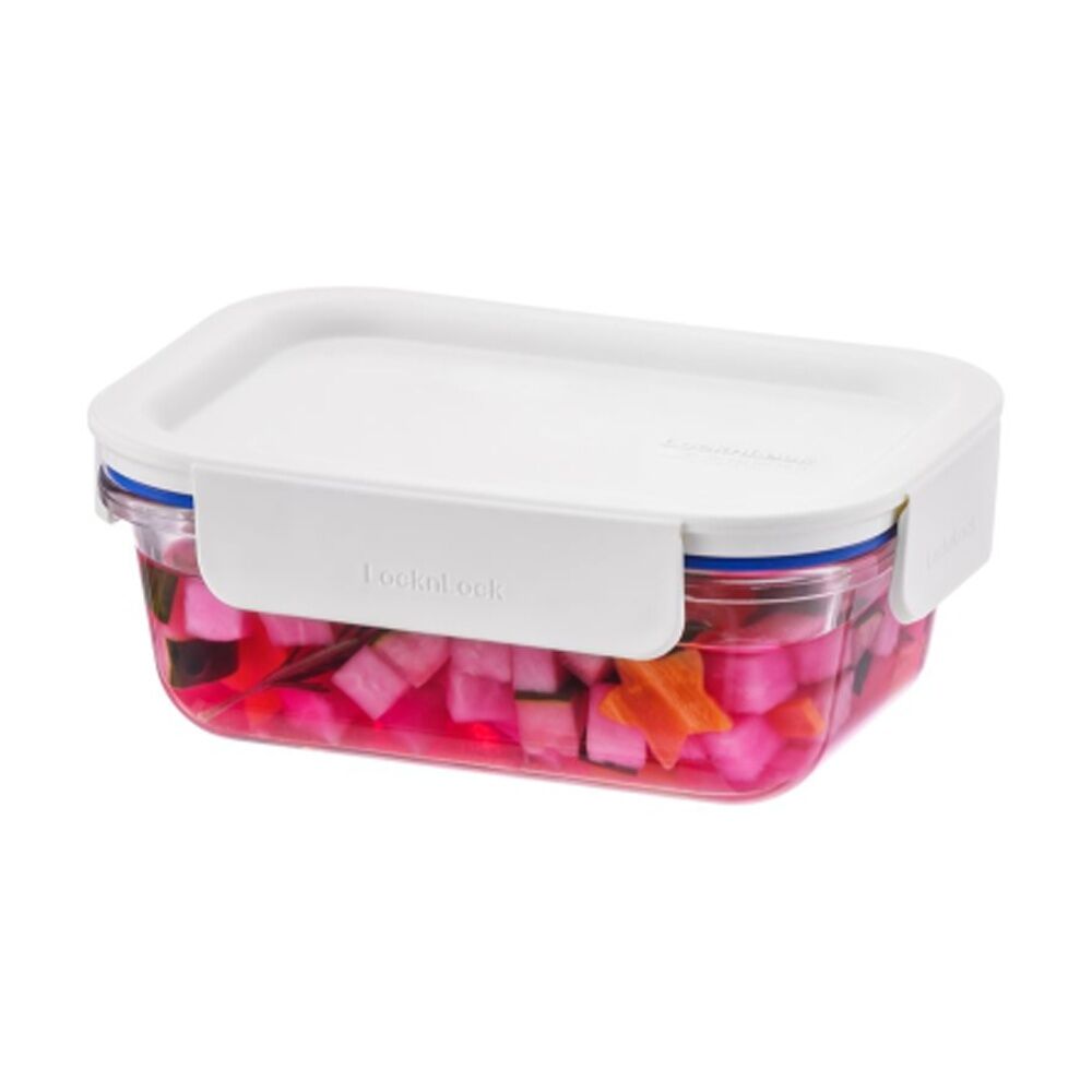 6PK LocknLock Clear Glass Food Storage Container Microwave Safe 160ml White Lid