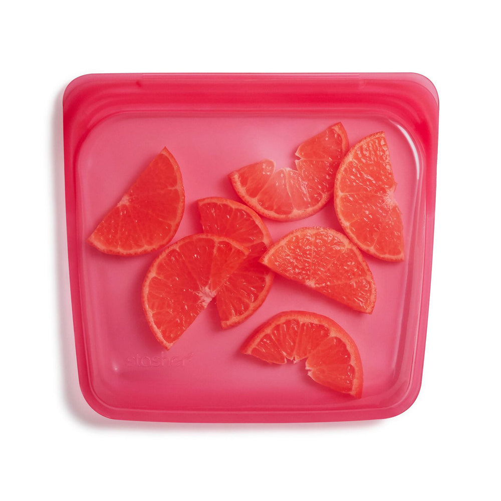 Stasher Silicone 828ml/19cm Reusable Sandwich Bag - Raspberry
