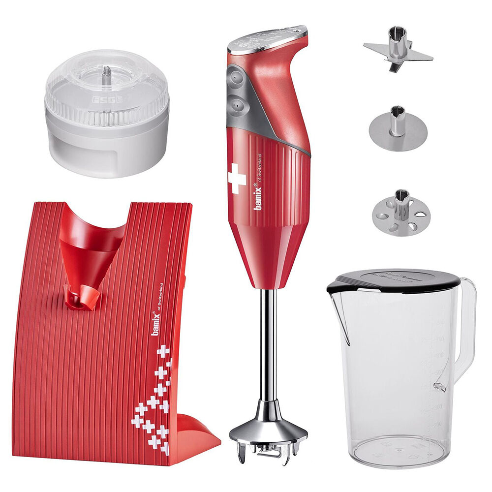 Barmix Bamix SwissLine Immersion Blender w/ Swiss Flag 70th Anniv Model 200W Red