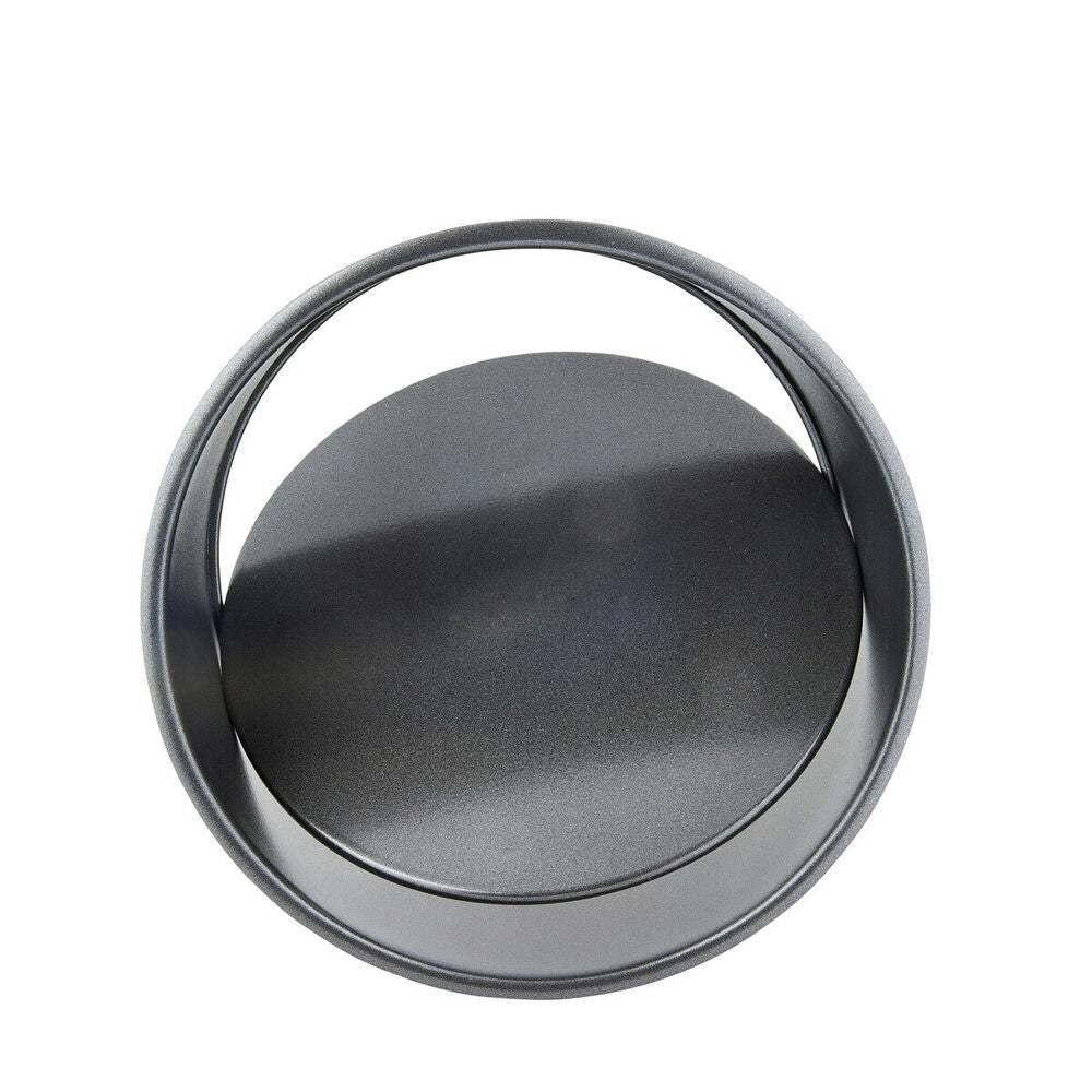 2x Mastercraft 20cm Heavy Loose Base Non-Stick Round Deep Cake Pan - Black