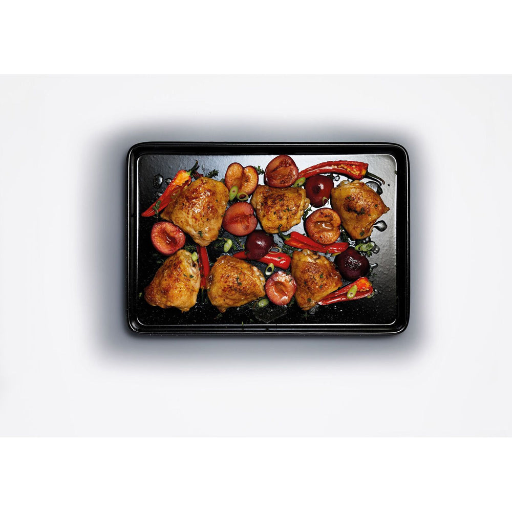 Mastercraft Pro Vitreous 39x27cm Enamel Rectangle Baking Tray - Black