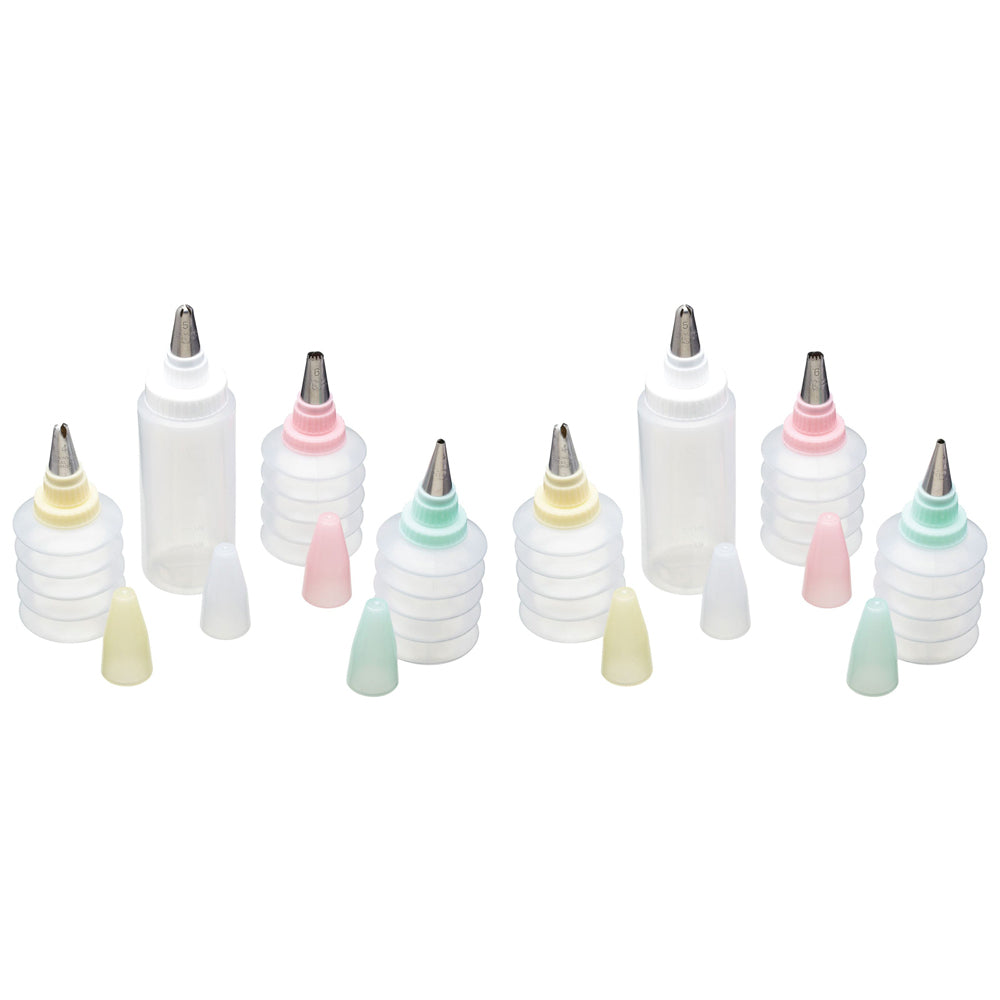 2x 8pc Mastercraft 90/290ml Bottle/Nozzle Cookie Cupcake Decorator Kit Set