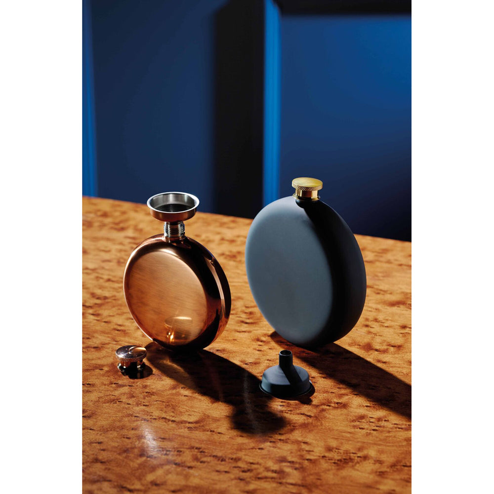 BarCraft 280ml Stainless Steel Soft Touch Hip Flask - Black