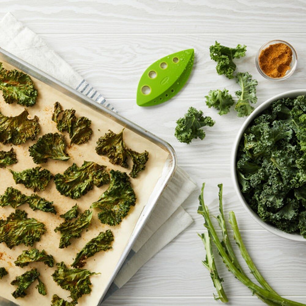 2PK Chef'n LooseLeaf Kale and Greens Stripper Green Plastic 12cm
