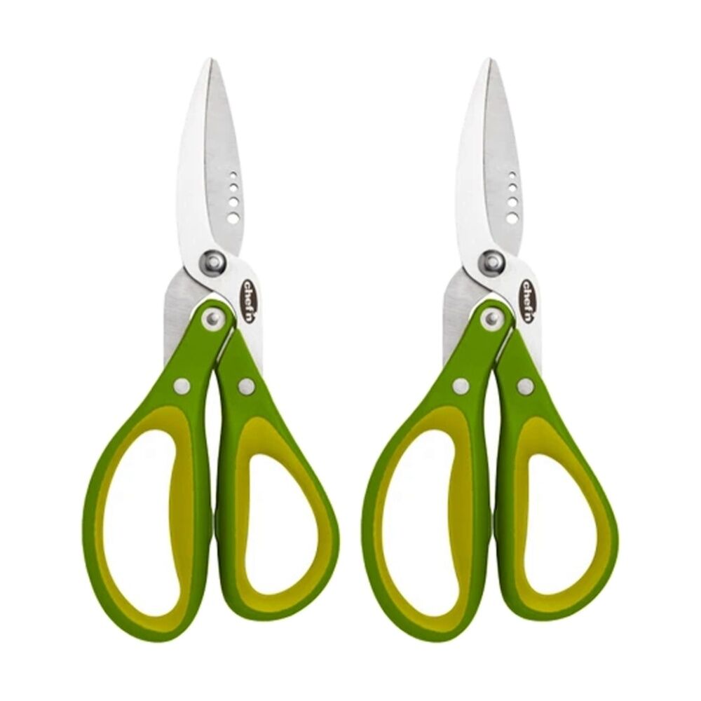2PK Chef'n FreshForce Herb Scissors Dual-Gear Stainless Steel Kitchen Tool