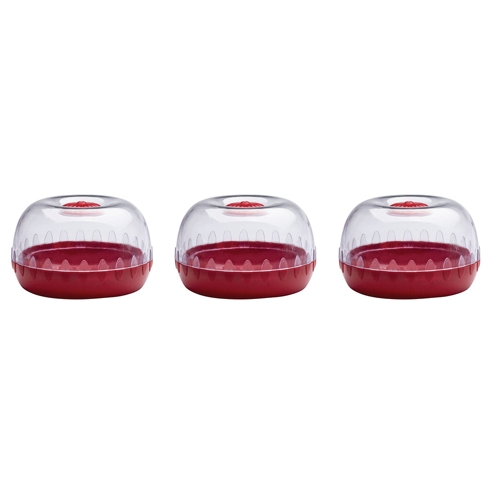 3PK Cuisena 11cm Plastic Fresh Fruit/Veggie Keeper Pod - Red