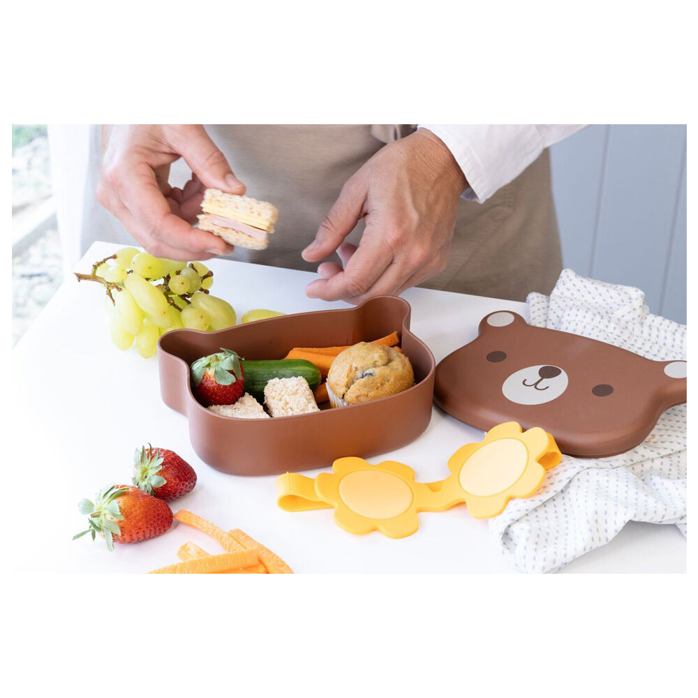 Cuisena PLA Bear Lunch Box Rubber Food Storage Container 16.6x13.3cm Brown