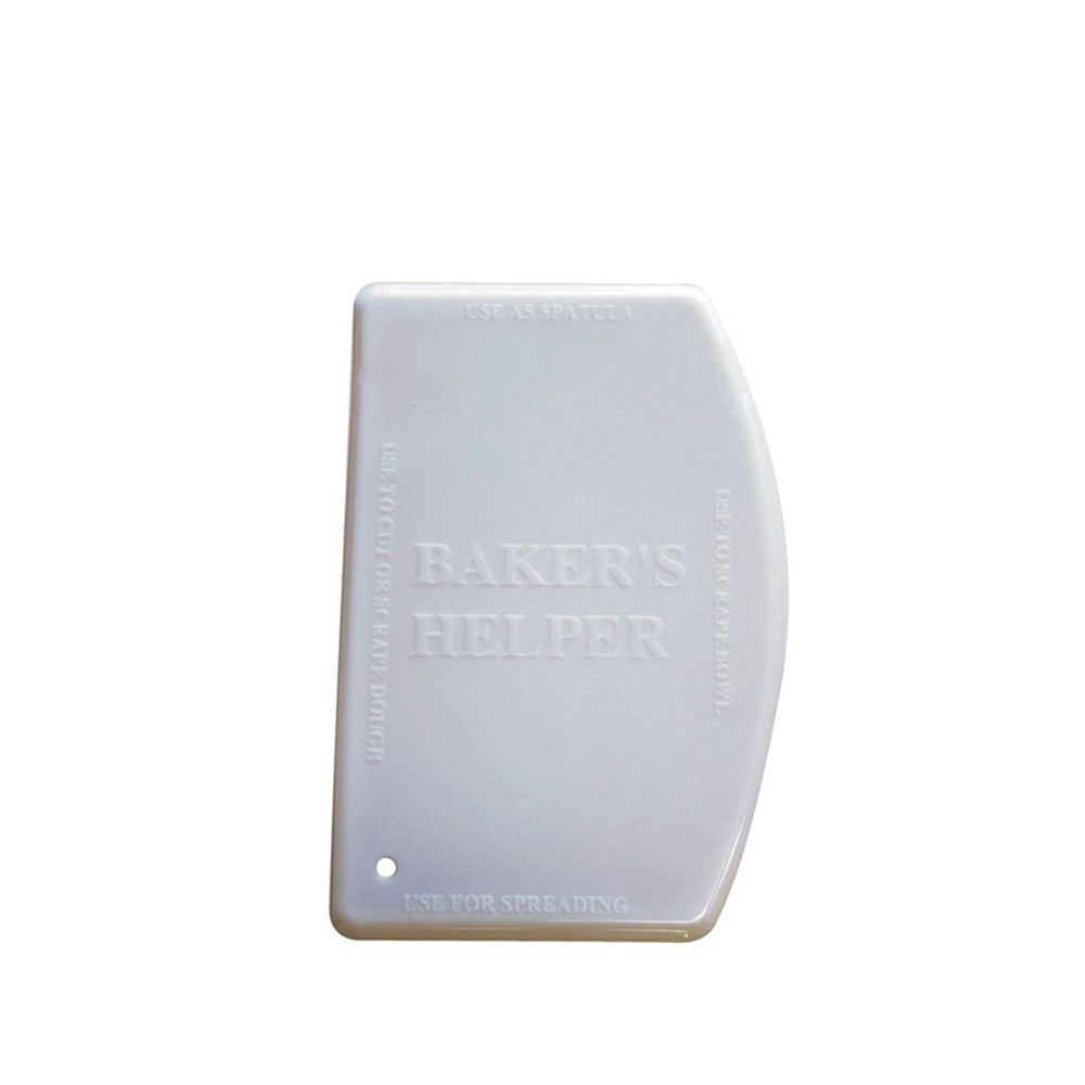 3x Cuisena Plastic Baker's Helper Dough Cutter/Scraper - White