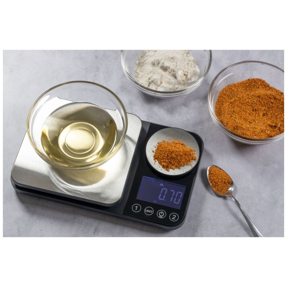 Cuisena 2-in-1 Digital Kitchen Food Scale Stainless Steel 5kg Capacity Silver