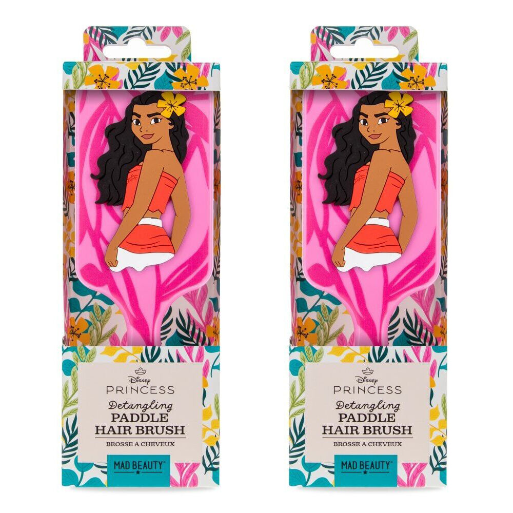2PK Disney Moana Flexible Wide Toothed Detangling Paddle Hair Brush Pink
