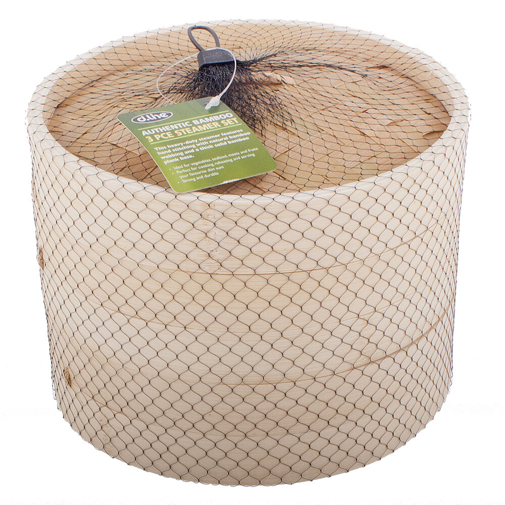 D.Line 3-Tier Cooking Bamboo Steamer 20cm - Natural