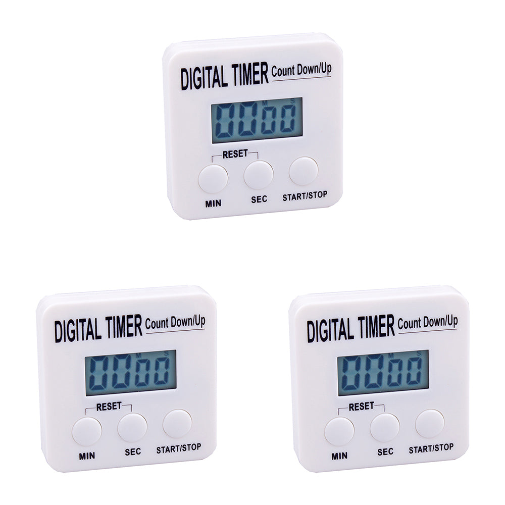 3PK Appetito 100 Minutes Digital Timer Home Kitchen Cooking White