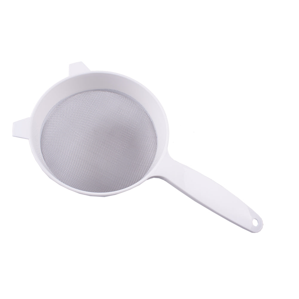3PK Appetito Stainless Steel Mesh Plastic Strainer 18cm Dia. White