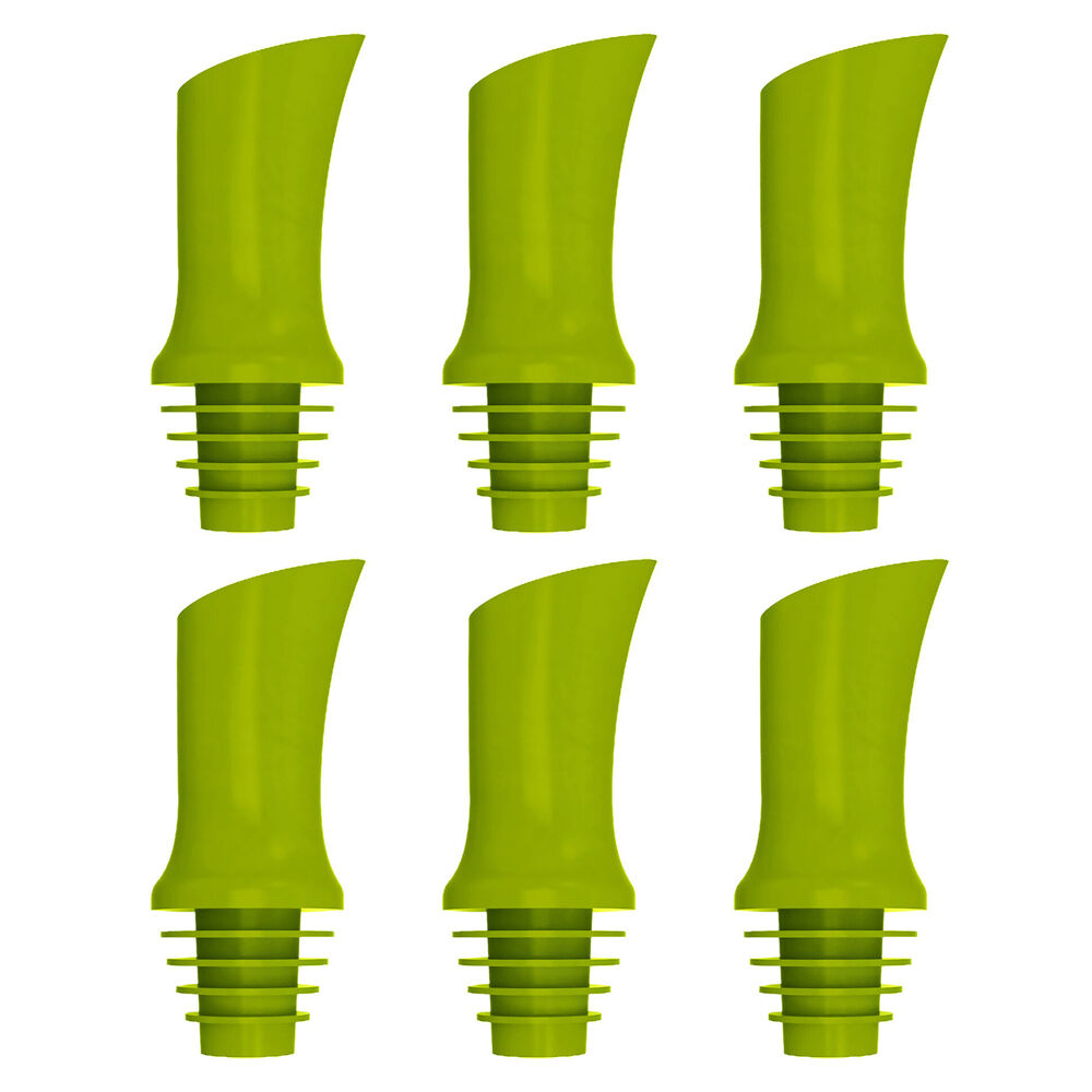 6PK Jokari Self-Sealing Bottle Pour Spout/Pourer - Green