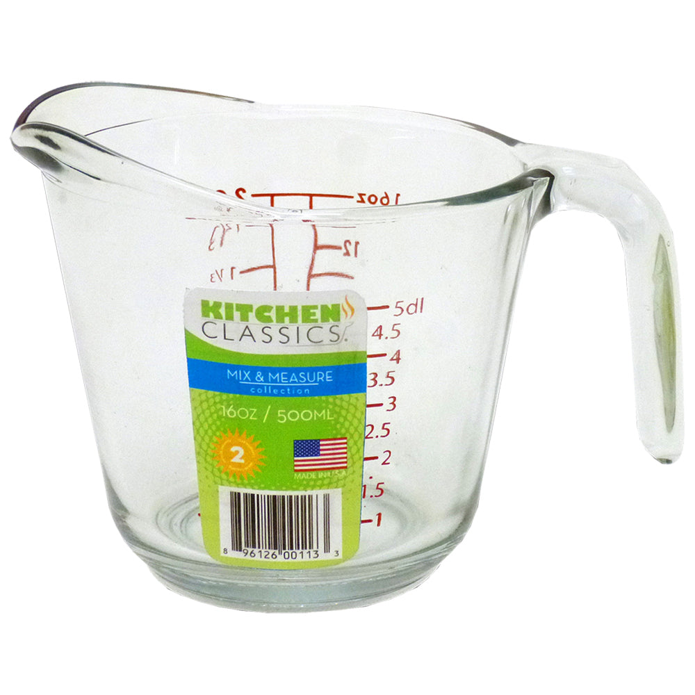 2PK Kitchen Classics Glass Measure Jug 2 Cup/500ml Kitchen Cookware