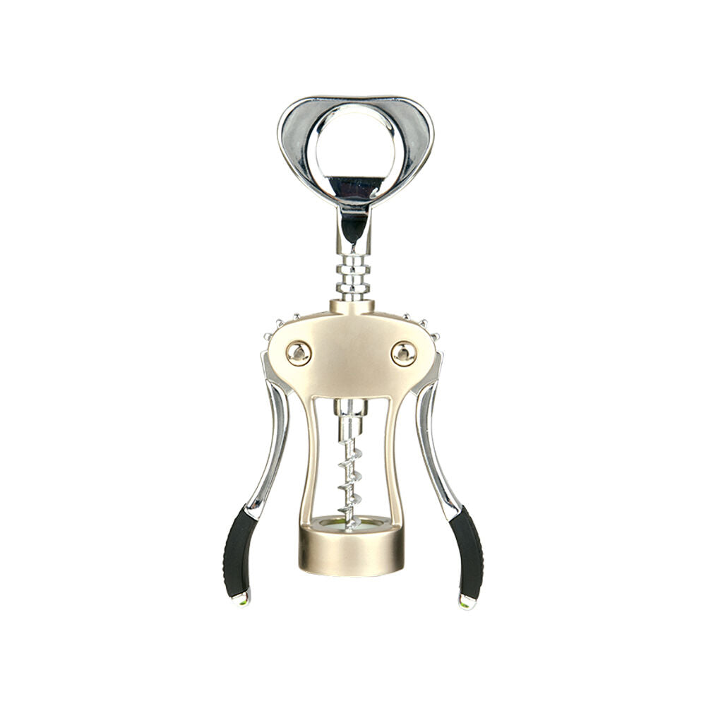Bartender Heavy Duty Wing Corkscrew Bottle Opener - Black Trim