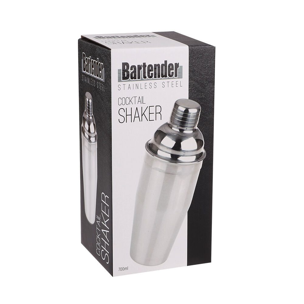 Bartender Stainless Steel Cocktail Shaker 700ml - Silver