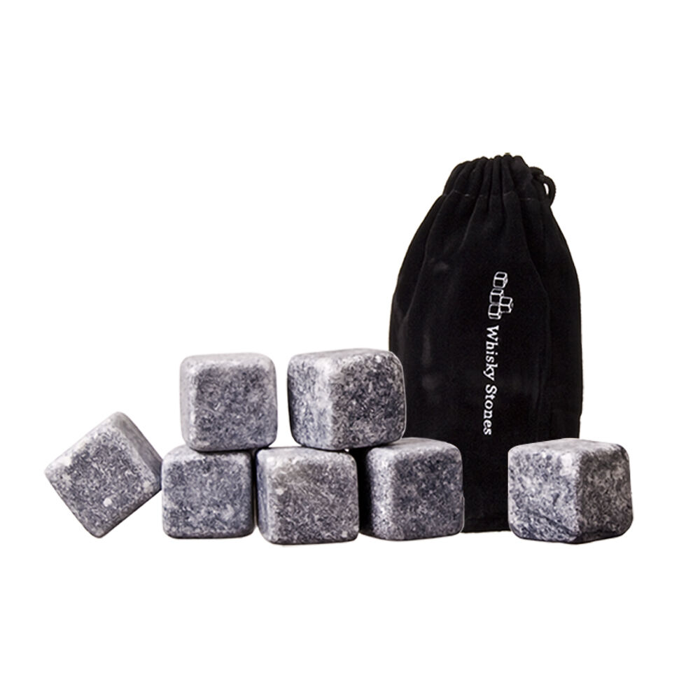 9pc Bartender Whisky Cooling Rocks Set w/ Velvet Pouch