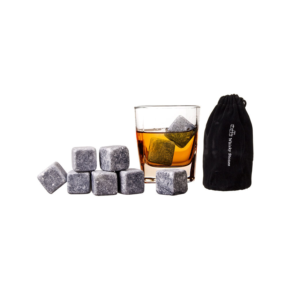 9pc Bartender Whisky Cooling Rocks Set w/ Velvet Pouch