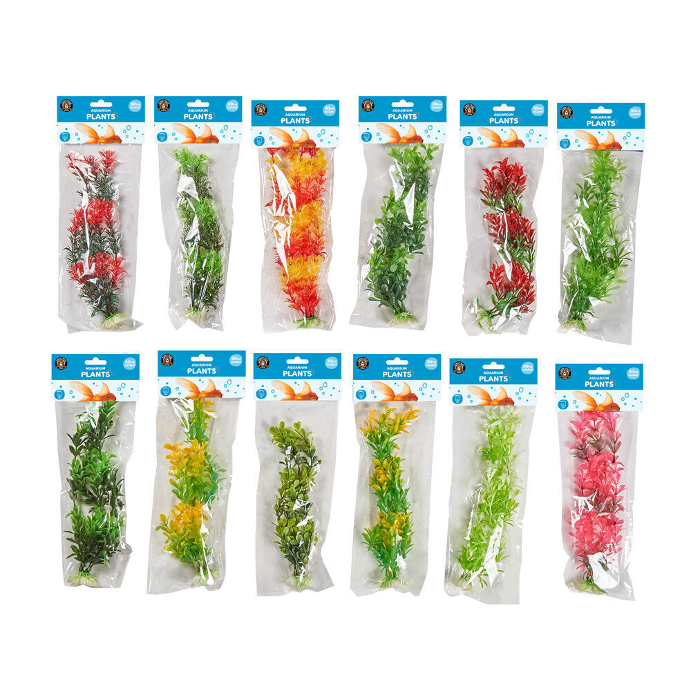 12PK Dudley's World Of Pets Aquarium Plants 30cm Assorted