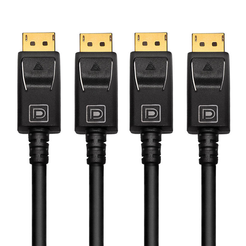 2PK Cruxtec 3M Display Port 1.2 Cable - Black