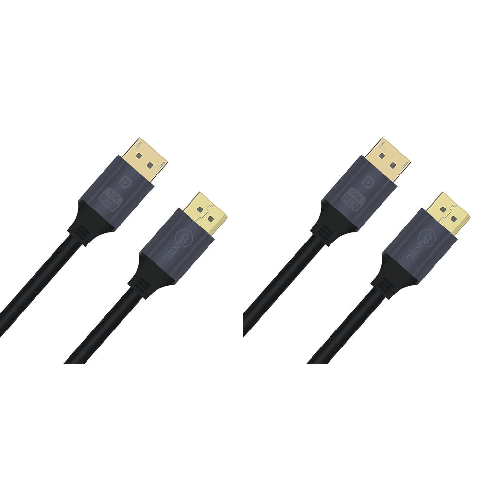2PK Cruxtec DP21-02-BK DP 2.1 16K DisplayPort Male Cable 2m Black