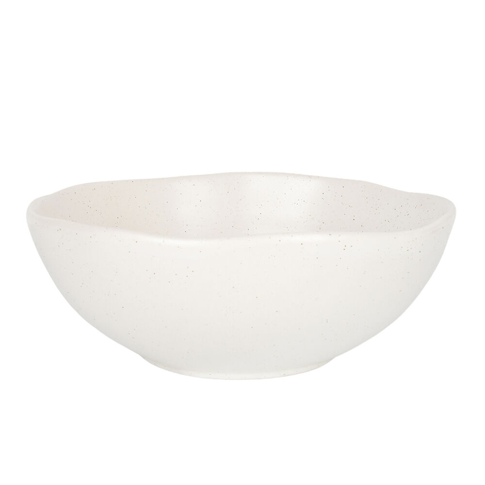 NF Living Salad Bowl 25x10 Ceramic Durable Stoneware Serveware White