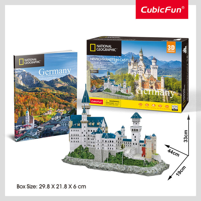 121pc National Geographic 44cm Germany - Neuschwanstein Castle 3D Puzzle 8+