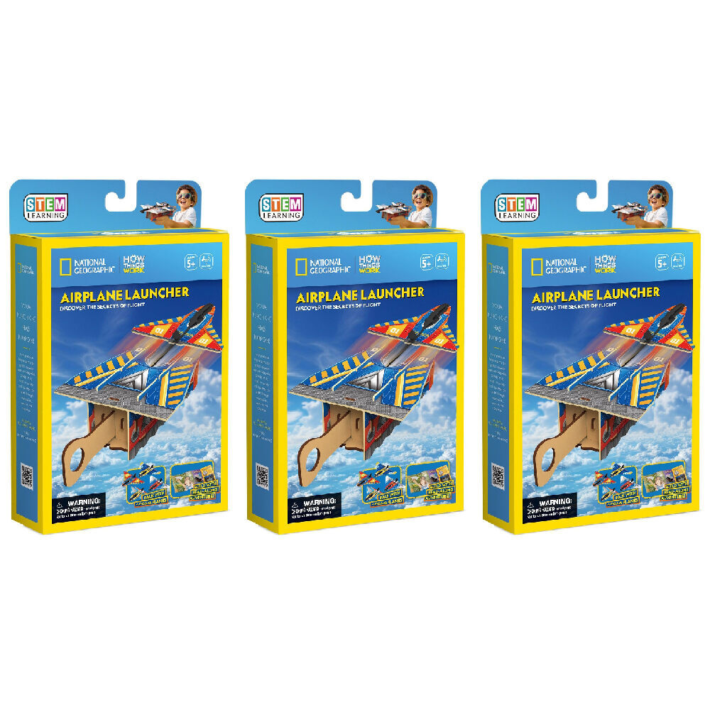 3PK National Geographic Airplane Launcher Kids/Childrens 3D Puzzle 8y+