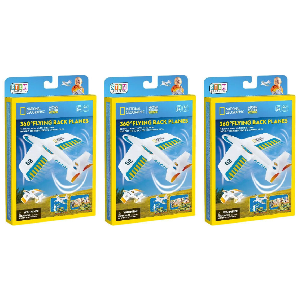 3PK National Geographic 360° Flying Back Planes Kids/Childrens 3D Puzzle 8y+