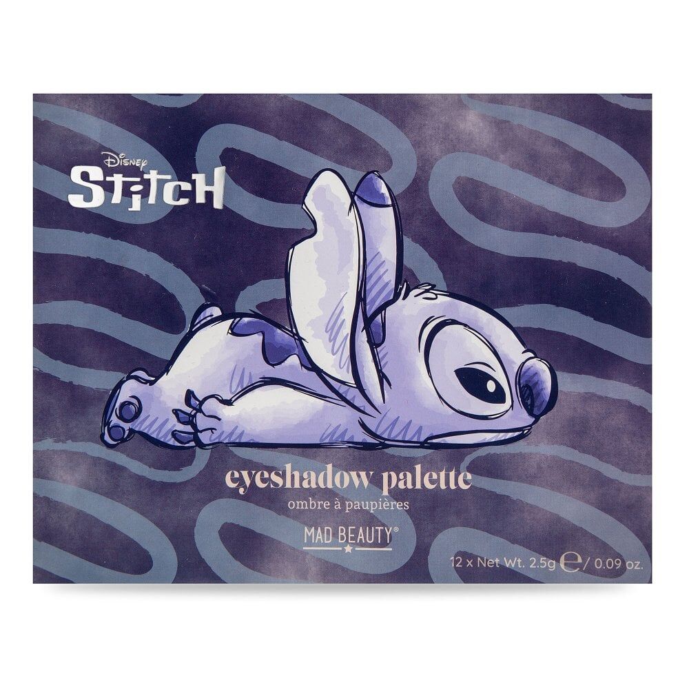 12pc Disney Stitch Denim Pigmented Eyeshadow Makeup Palette 30g Blue