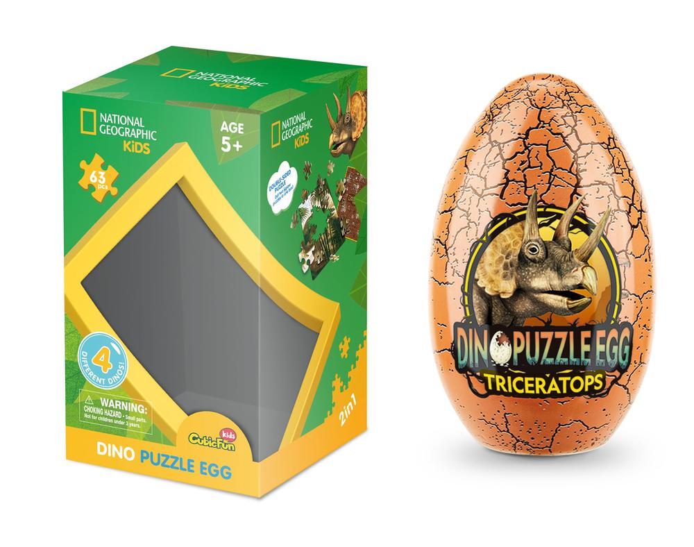 63pc National Geographic 18x24cm Jigsaw Dino Puzzle Egg Tin - Assorted