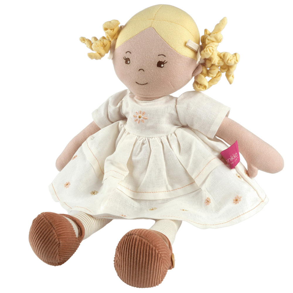 Bonikka Priscy Linen Doll 42cm Soft Toy w/ Blonde Hair 0m+