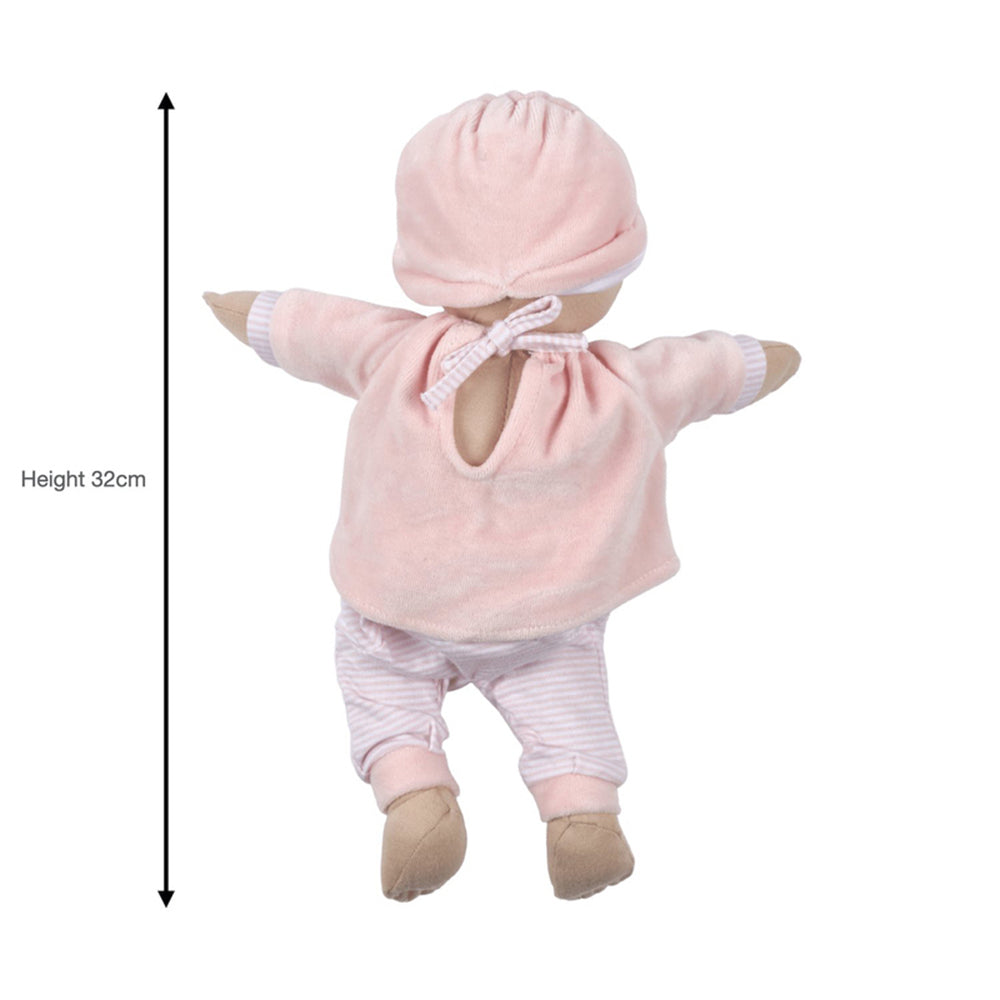 Bonikka Pink Cherub Baby Doll 32cm Soft Plush Toy 0m+