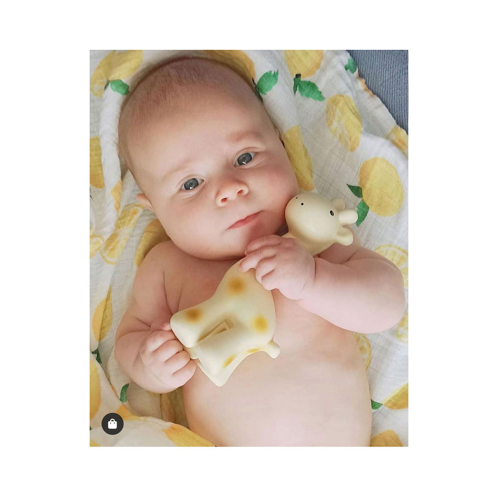 Tikiri Rubber Giraffe Zoo Animal 96002 Baby Teether 8x17cm - 0m+
