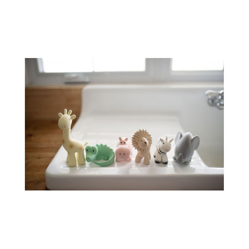 2PK Tikiri Rubber Crocodile Zoo Animal 96004 Baby Teether 10x9cm - Green 0m+